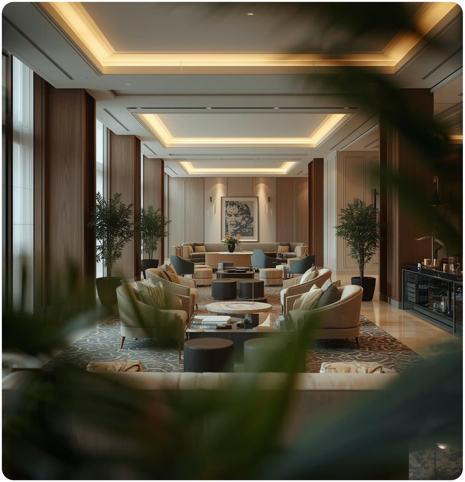Luxury hotel lobby — corporate hospitality account intelligence